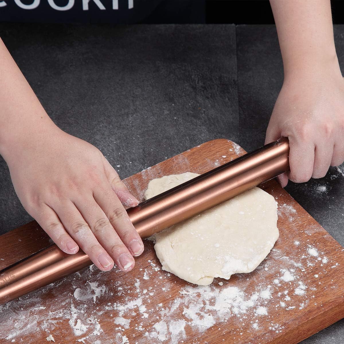Stainless Steel Rolling Pin, Matte Finish 16.7 Inches, Rolling Pin For Baking Pizza Dough, Pie, Cookie, Essential Kitchen Utensil Gift Ideas For Bakers.