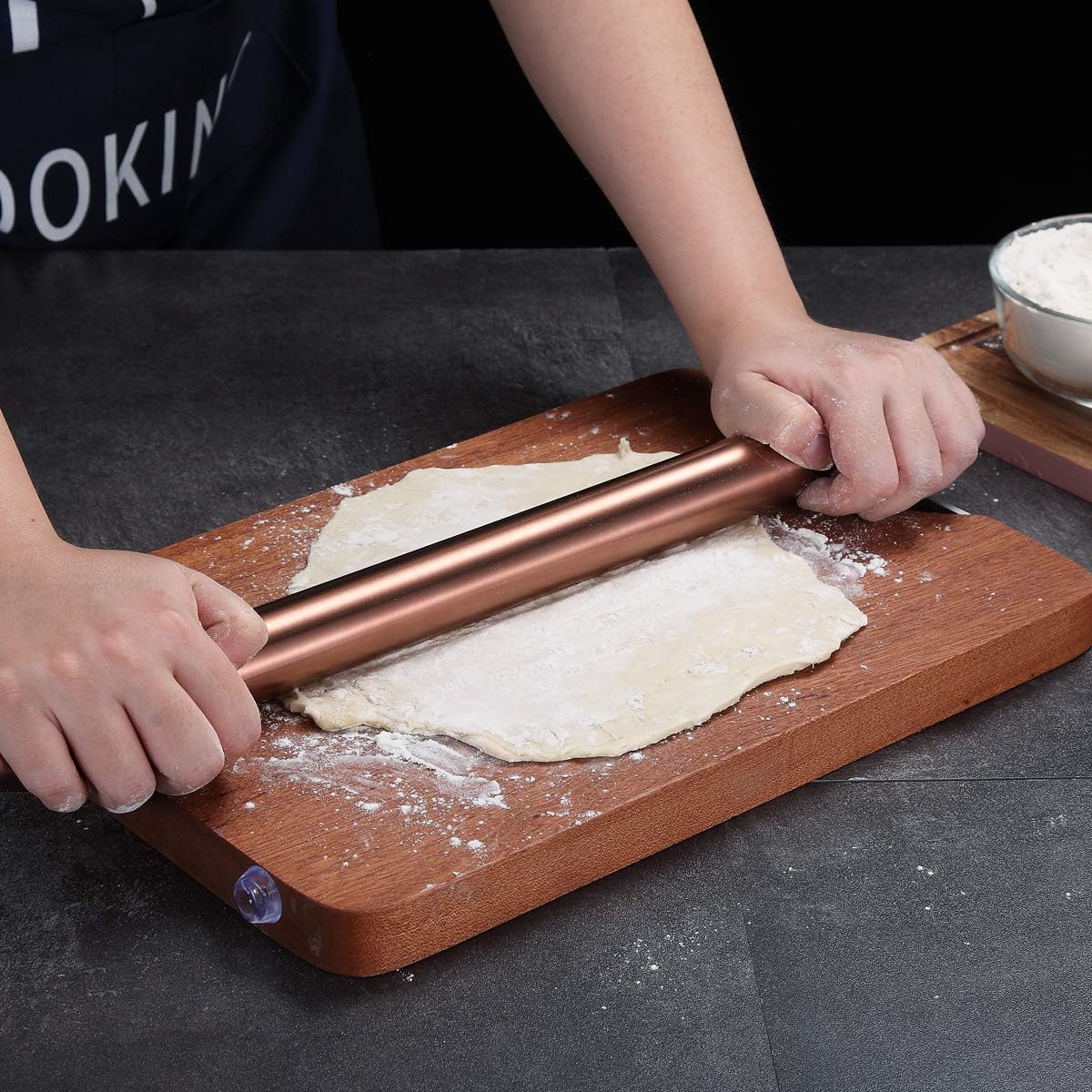 Stainless Steel Rolling Pin, Matte Finish 16.7 Inches, Rolling Pin For Baking Pizza Dough, Pie, Cookie, Essential Kitchen Utensil Gift Ideas For Bakers.
