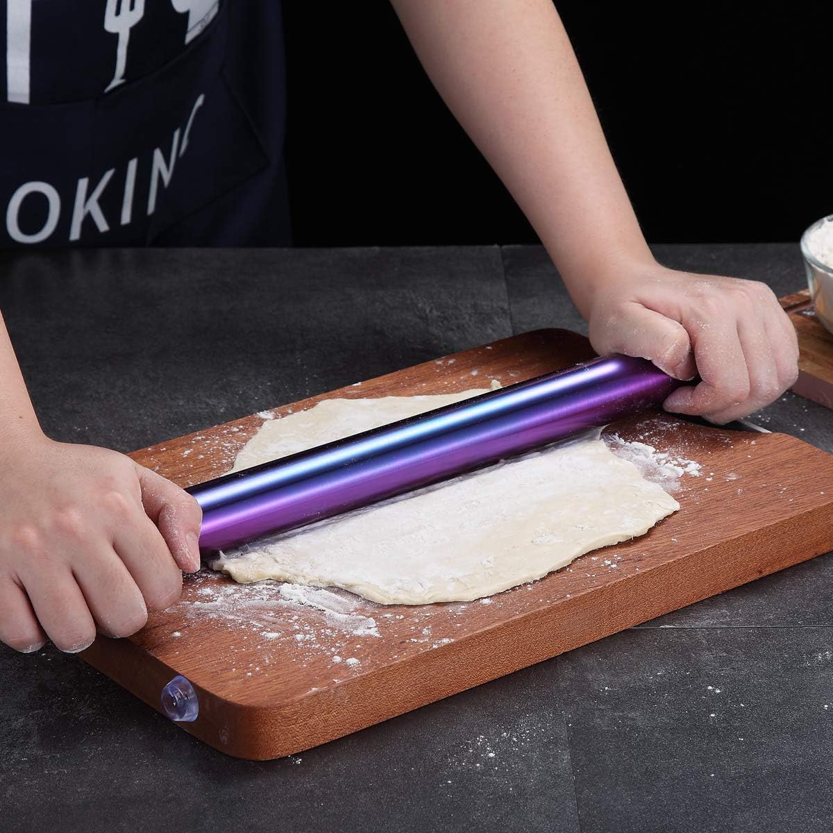 Stainless Steel Rolling Pin, Matte Finish 16.7 Inches, Rolling Pin For Baking Pizza Dough, Pie, Cookie, Essential Kitchen Utensil Gift Ideas For Bakers.