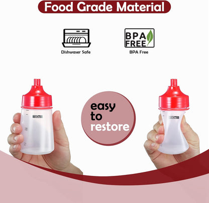 Condiment Squeeze Bottles for Sauces Pancake Batter Plastic - Wide Mouth Kitchen Ketchup Mustard Squirt Bottle Empty Dispenser for Icing Oil Salad Food Liquid for Griddle BBQ(1 PCS, 13 oz.)