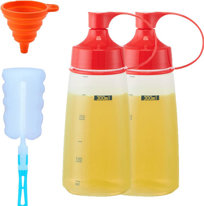 Condiment Squeeze Bottles for Sauces Pancake Batter Plastic - Wide Mouth Kitchen Ketchup Mustard Squirt Bottle Empty Dispenser for Icing Oil Salad Food Liquid for Griddle BBQ(1 PCS, 13 oz.)