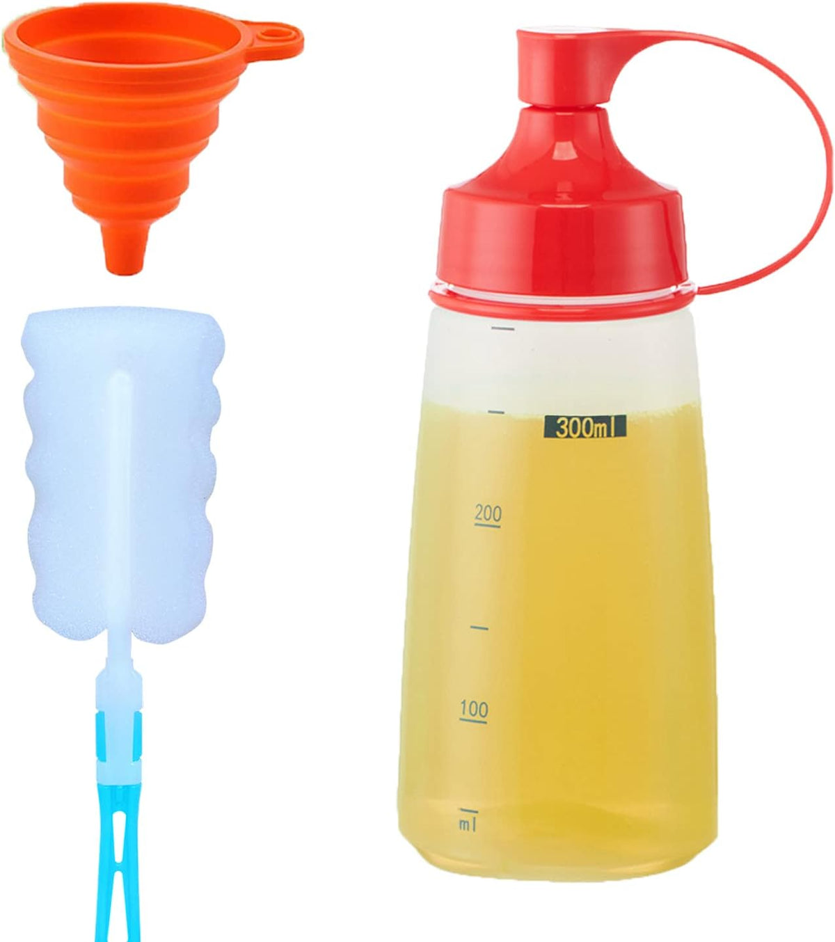 Condiment Squeeze Bottles for Sauces Pancake Batter Plastic - Wide Mouth Kitchen Ketchup Mustard Squirt Bottle Empty Dispenser for Icing Oil Salad Food Liquid for Griddle BBQ(1 PCS, 13 oz.)