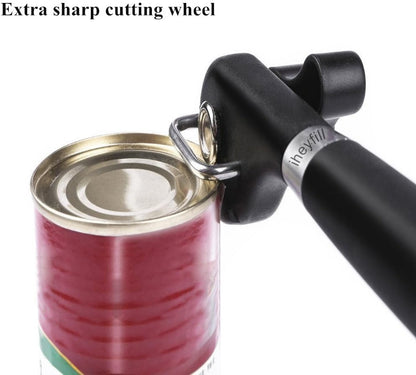Safety Manual Can Tin Opener,Stainless Steel Ergonomic Anti Slip Design with Smooth Edge Side Cut No Sharp Cuts Can Opener,Lid Lifter that Won't Touch Food