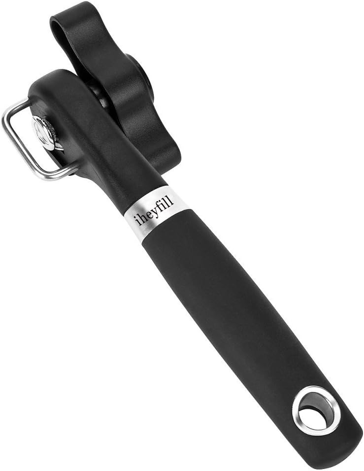 Safety Manual Can Tin Opener,Stainless Steel Ergonomic Anti Slip Design with Smooth Edge Side Cut No Sharp Cuts Can Opener,Lid Lifter that Won't Touch Food
