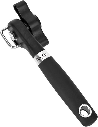 Safety Manual Can Tin Opener,Stainless Steel Ergonomic Anti Slip Design with Smooth Edge Side Cut No Sharp Cuts Can Opener,Lid Lifter that Won't Touch Food