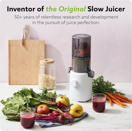 H310 Easy Clean Slow Juicer, Lavender | Compact | Quiet Motor | Hopper Fits Whole Produce | Scrub Free | Easy Assembly | Cold Press Masticating Juicer