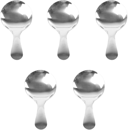 5-Pack Short Handle Stainless Steel Mini Spoons - Ideal for Coffee, Tea, Candy, and Condiment Canisters