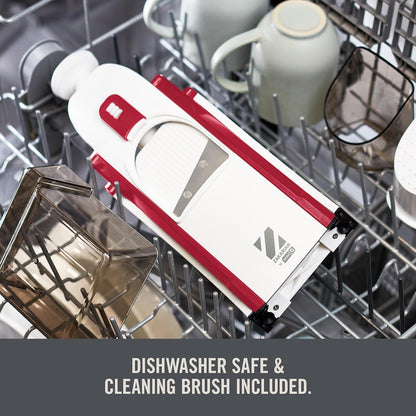 Zakarian Safe Slice® Mandoline - Features Thickness Adjuster, Stainless Steel Blades, and Foldable, Easy-To-Store Design - Zakarian Blue