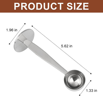 2-Inch-1 Coffee Scoops, 304 Stainless Steel Tablespoon Measure Spoon with Pressed Bottom for Coffee Bean Press Coffee Grinding Pressing（Silver15 ml）