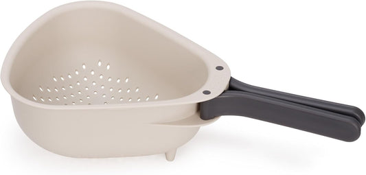 Droplet Compact Colander with Folding Handles, Space-Saving Design, Easy-Pour Corners, for Draining Vegetables, Pasta, Fruits