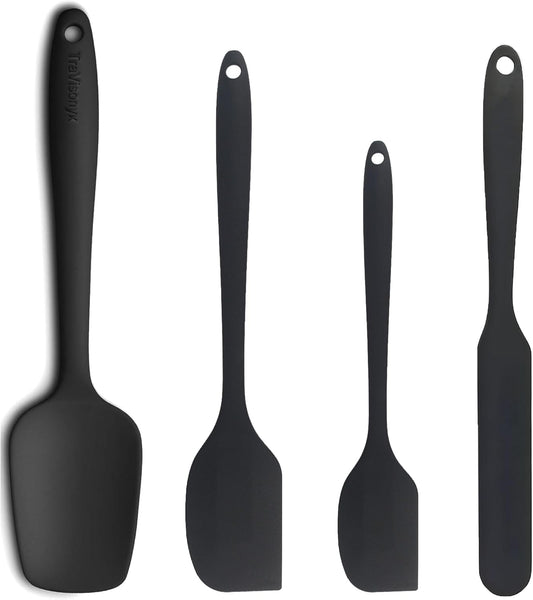 4 Pcs Silicone Spatula,Food Grade Rubber Spatula, Spatulas Silicone Heat Resistant, Used for Baking, Cooking, non Stick, Dishwasher Safe, BPA Free