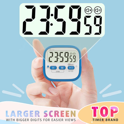 2-Pack Magnetic Kitchen Timers for Cooking, Digital Stop Watch Countdown Timer for Kids, Teachers, Classroom, Office, Exercise - Battery Included