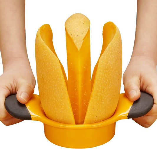 Mango Slicer Peeler Cutter Splitter Pitter | Stainless Steel Blade, Ergonomic Rubber Grip Handle, Non Slip, Extra Large