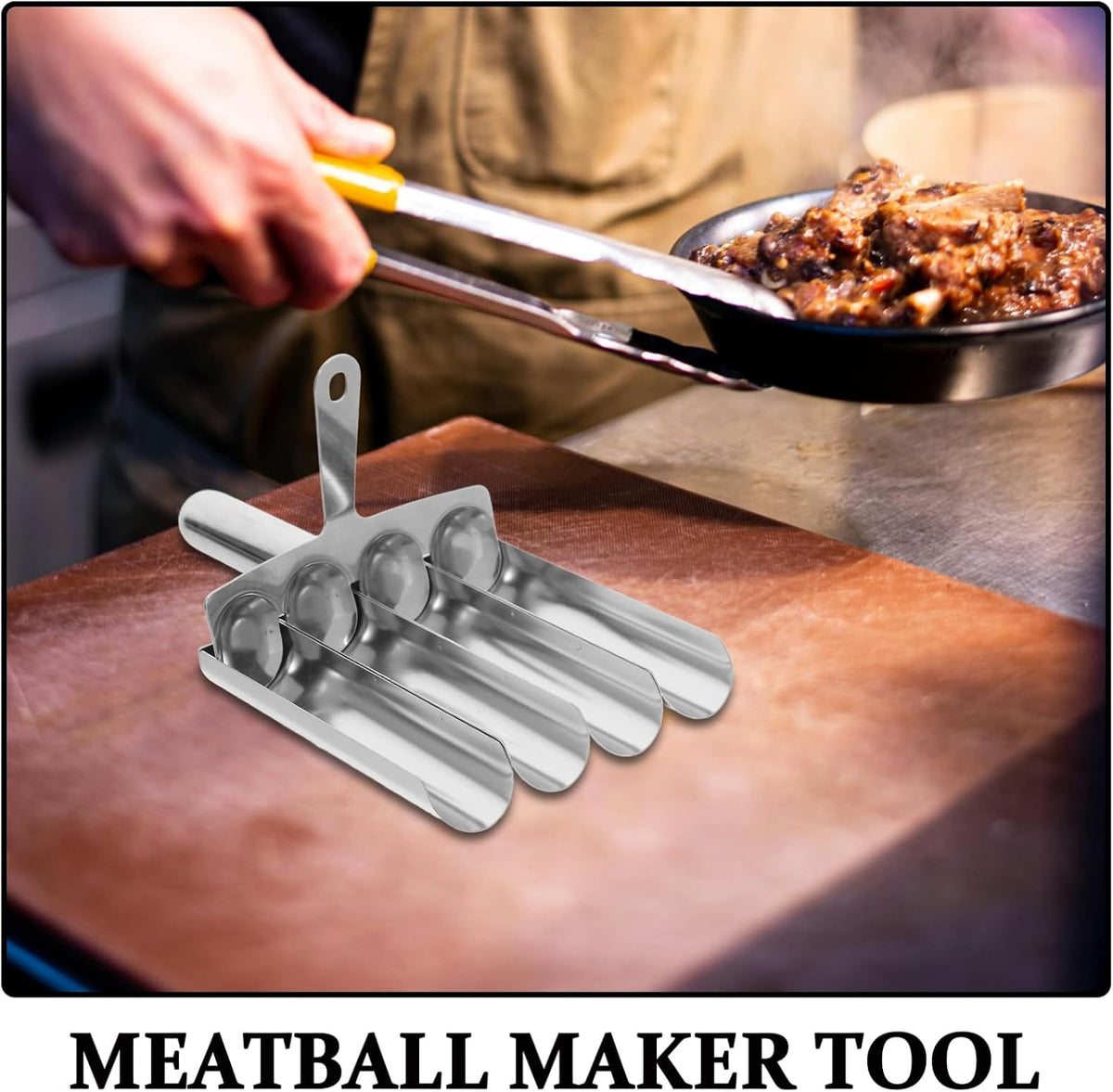 Meatball Maker 2-pack Stainless Steel Meatball Tool for Fish Balls Shrimp Balls Home Cooking Press Mold 4 Shaper 9.25X5.27X1.37in Kitchen Utensil