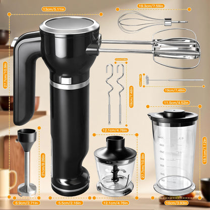 Hand Mixer, 5-Speed Electric Whisk with Turbo Boost Includes 5 Stainless Steel Attachments - Great Stand Mixer Alternative for Baking Cakes, Bread & More