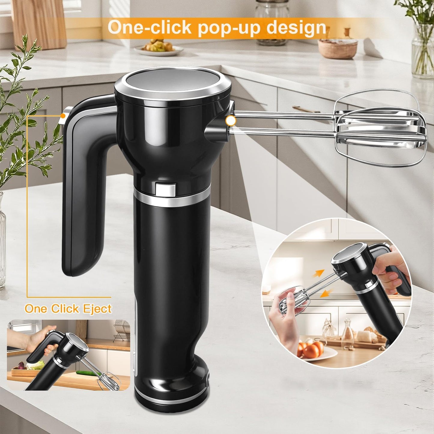 Hand Mixer, 5-Speed Electric Whisk with Turbo Boost Includes 5 Stainless Steel Attachments - Great Stand Mixer Alternative for Baking Cakes, Bread & More