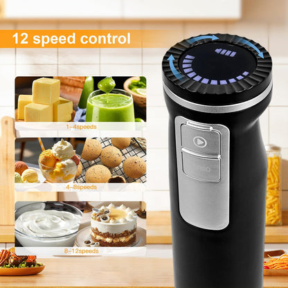Hand Mixer, 5-Speed Electric Whisk with Turbo Boost Includes 5 Stainless Steel Attachments - Great Stand Mixer Alternative for Baking Cakes, Bread & More