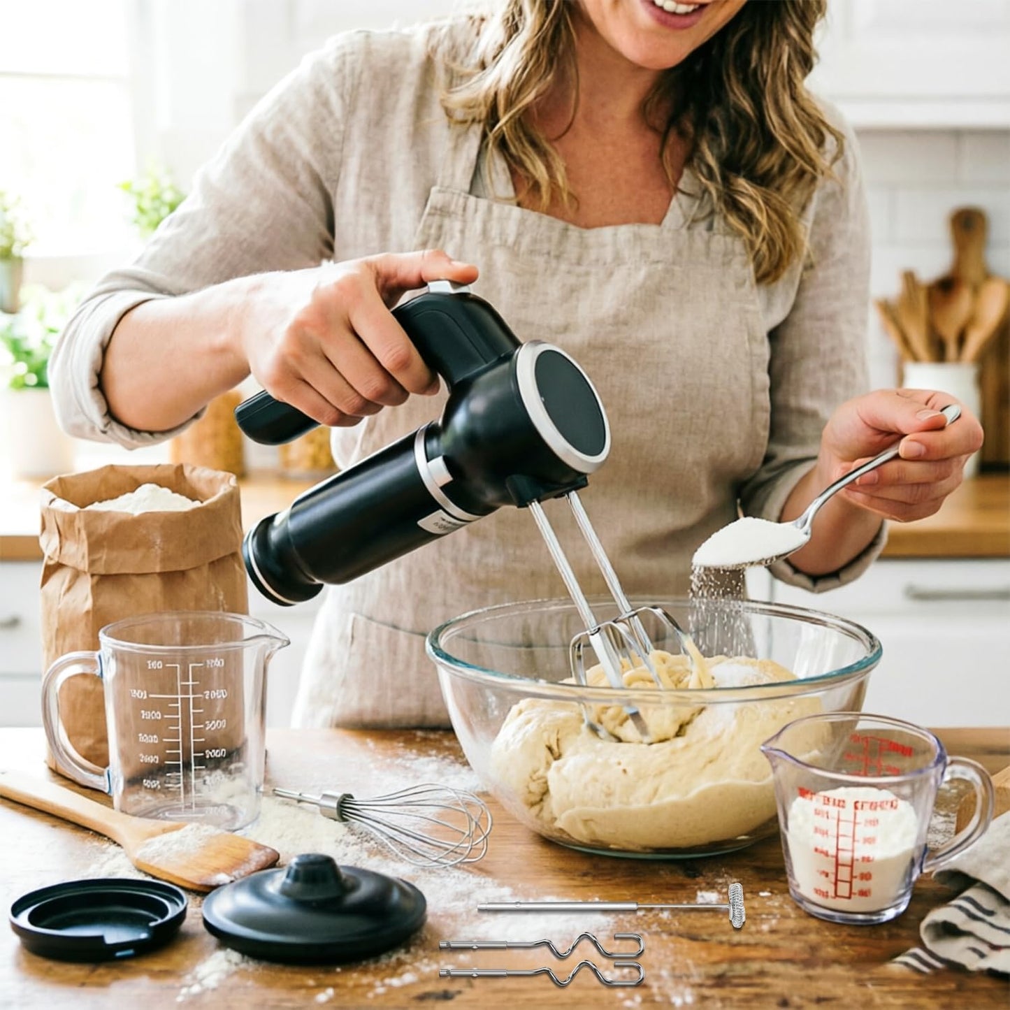 Hand Mixer, 5-Speed Electric Whisk with Turbo Boost Includes 5 Stainless Steel Attachments - Great Stand Mixer Alternative for Baking Cakes, Bread & More
