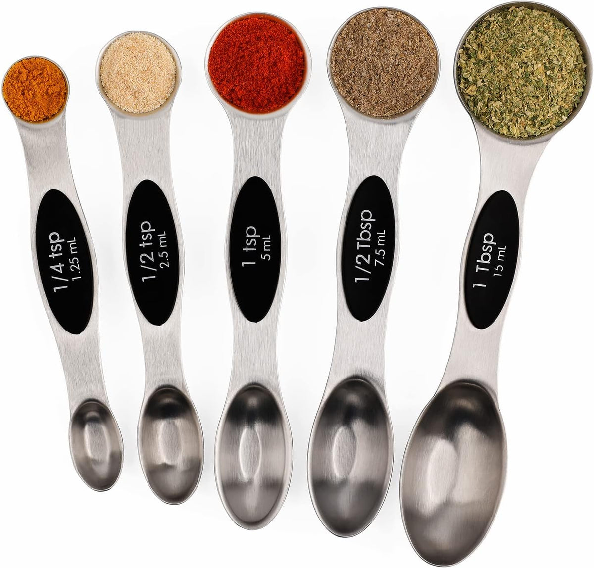 Magnetic Measuring Spoons Set Stainless Steel Dual Sided Stackable Teaspoon