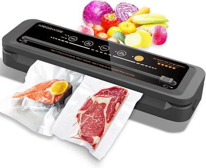 Vacuum Sealer Machine | 80kPa Suction Power | Vac Seal Machine | Bags and Cutter Included|Compact One-Touch Automatic with External Vacuum System|Dry Moist Fresh Modes for All Saving needs