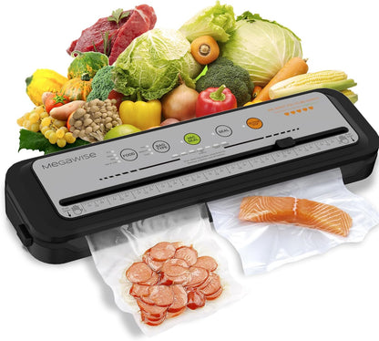 Vacuum Sealer Machine | 80kPa Suction Power | Vac Seal Machine | Bags and Cutter Included|Compact One-Touch Automatic with External Vacuum System|Dry Moist Fresh Modes for All Saving needs