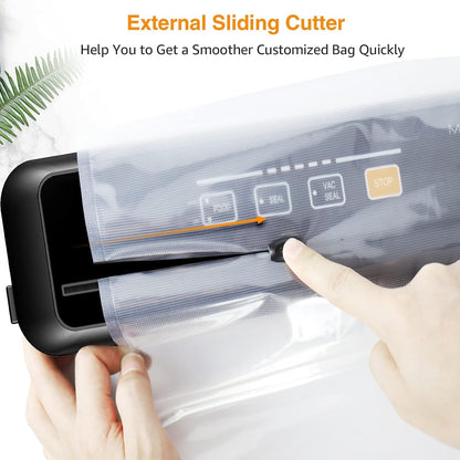 Vacuum Sealer Machine | 80kPa Suction Power | Vac Seal Machine | Bags and Cutter Included|Compact One-Touch Automatic with External Vacuum System|Dry Moist Fresh Modes for All Saving needs