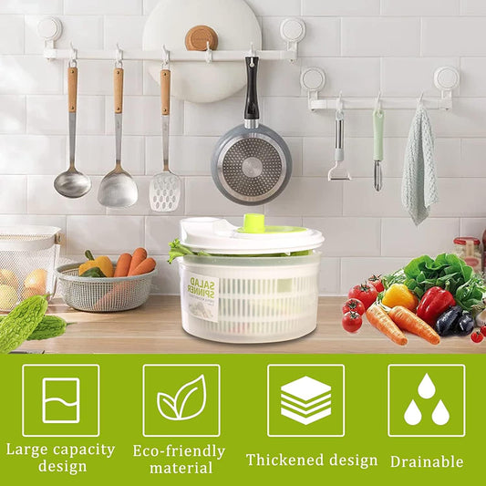 Capacity 3L Salad Spinner Vegetable Washer Fruit Veggie Bowl Collapsible Salad Spinner with Lid Veggie Dryer Set for Kitchen Tools of Lettuce Dryer Salad Shooter Small Salad Spinner
