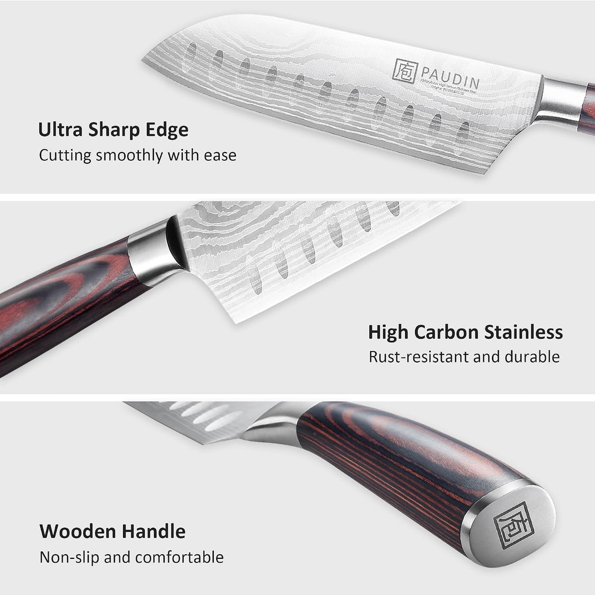 Tomato Knife, 5 inch Serrated Tomato Knife with Sheath