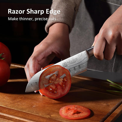 Tomato Knife, 5 inch Serrated Tomato Knife with Sheath