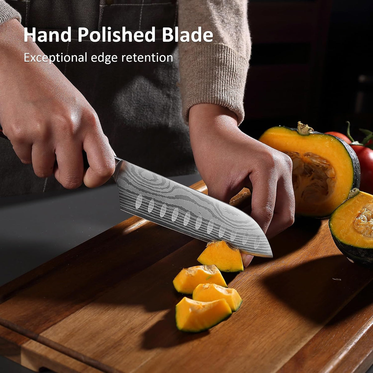 Tomato Knife, 5 inch Serrated Tomato Knife with Sheath