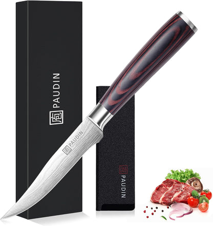 Tomato Knife, 5 inch Serrated Tomato Knife with Sheath