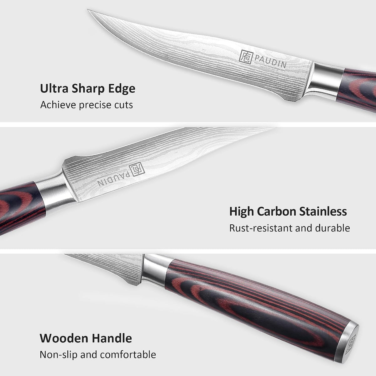 Tomato Knife, 5 inch Serrated Tomato Knife with Sheath