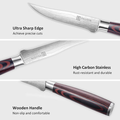 Tomato Knife, 5 inch Serrated Tomato Knife with Sheath