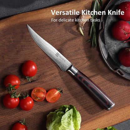 Tomato Knife, 5 inch Serrated Tomato Knife with Sheath
