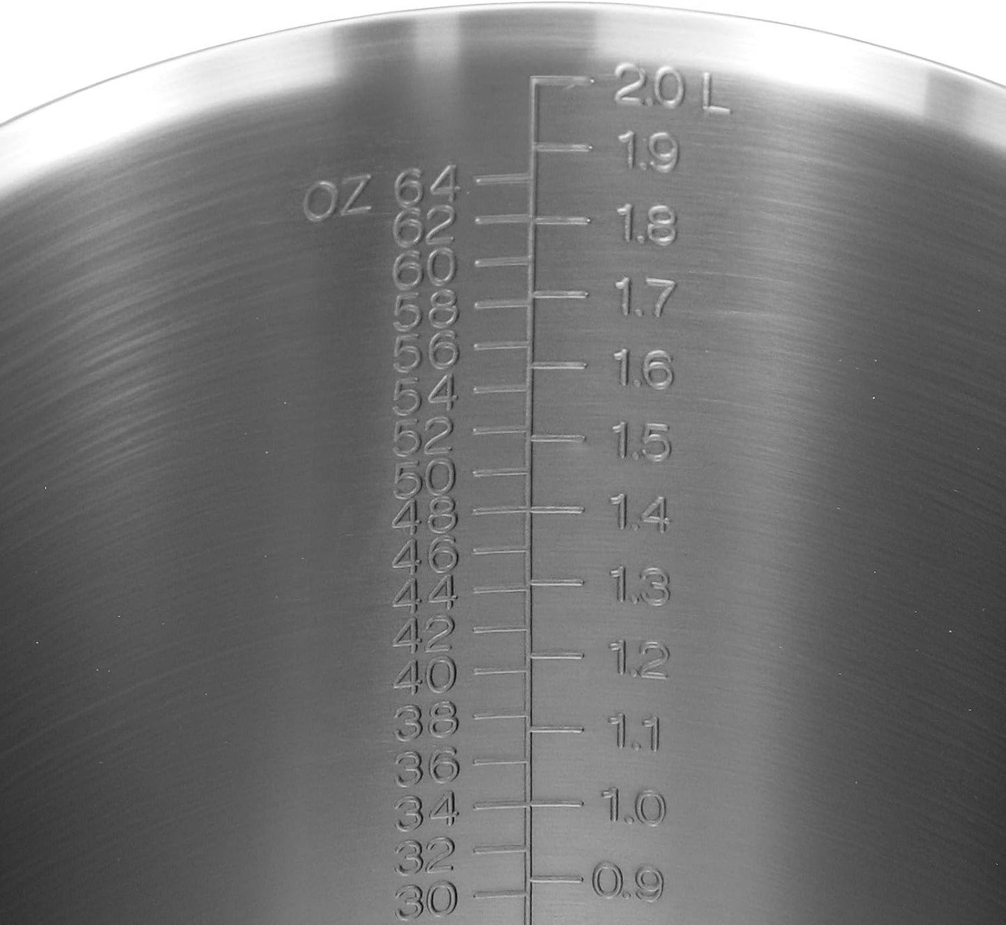 304 Stainless Steel Measuring Cup 64 OZ with OZ/ML Graduations, 8 Cup Kitchen Mixing Pitcher, Precision Engraved Markings, Container for Baking and Frothing, 2 Liter