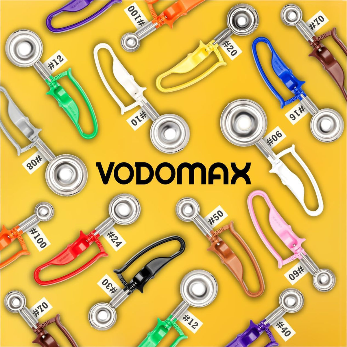 Size 16 BLUE (2.07 oz.) VODOMAX Commercial Food Disher, Portioner, Stainless 304, IceCream Scooper, Palm-Squeeze, Portion Control, #16 Scoop, Gelato Scoop, 2 oz. Disher, Non-Zeroll