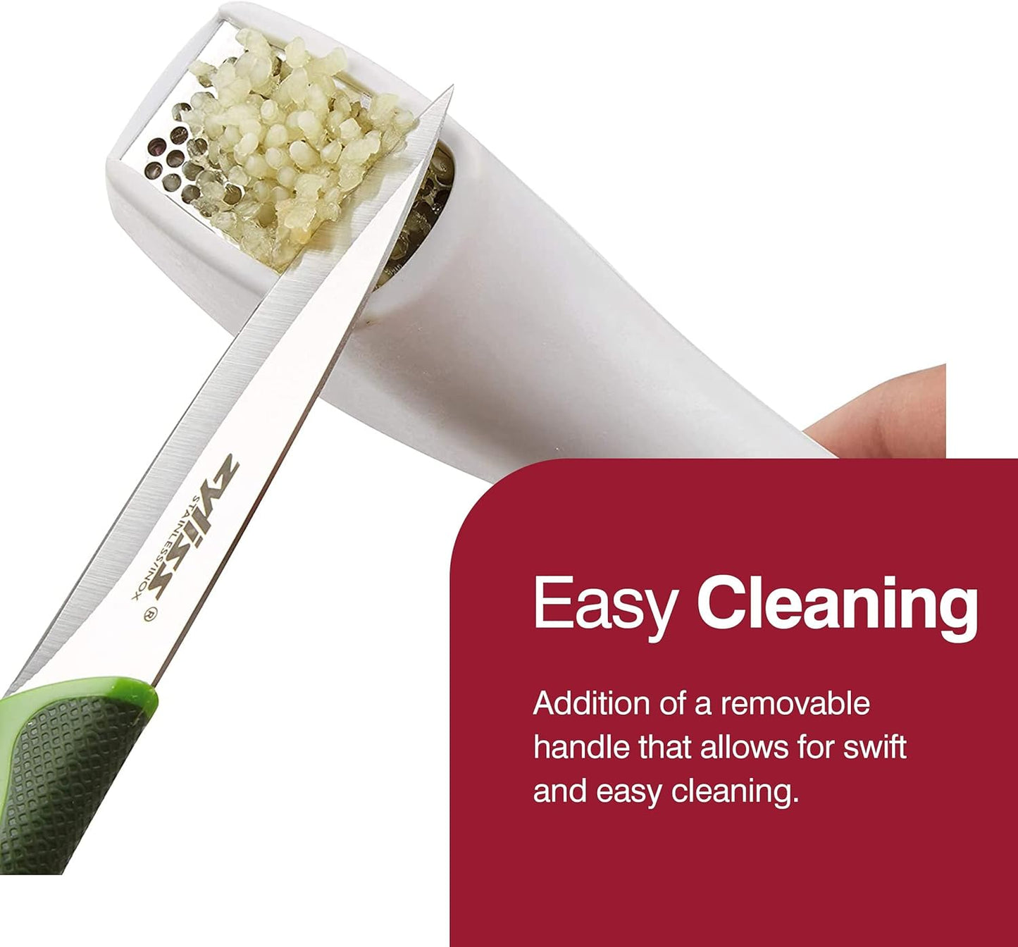 Easy Clean Garlic Press - Lightweight, Easy-to-Use Garlic Mincer & Crusher for Food Prep & Kitchen Accessories