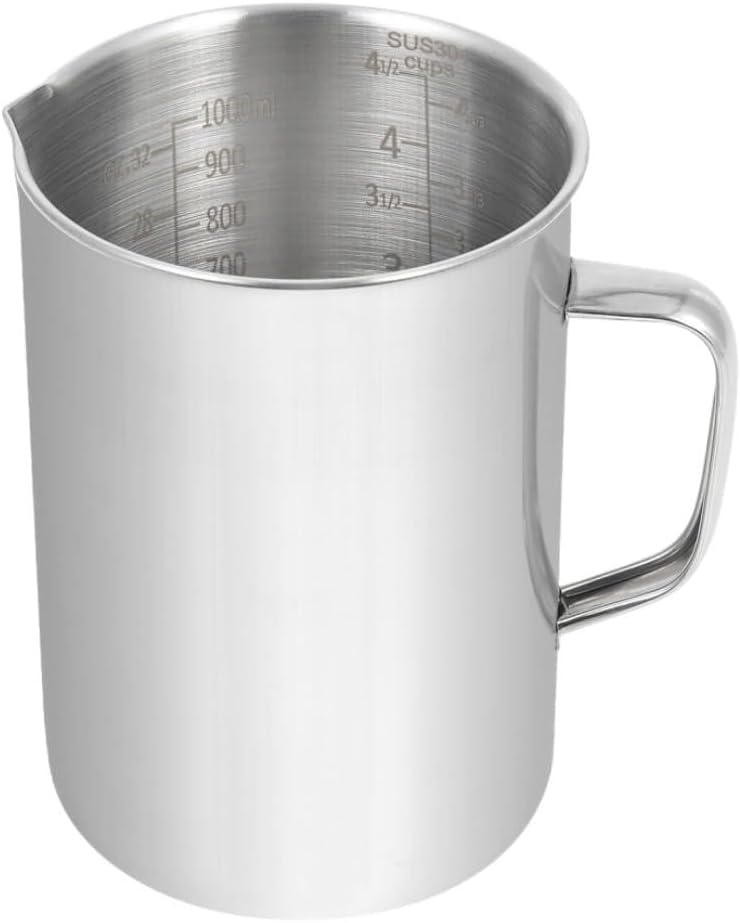 Stainless Steel Measuring Cup, Metal Measuring Cup with Handle, 20oz / 600ml / 2.4 Cups