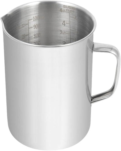 Stainless Steel Measuring Cup, Metal Measuring Cup with Handle, 20oz / 600ml / 2.4 Cups