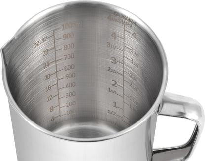 Stainless Steel Measuring Cup, Metal Measuring Cup with Handle, 20oz / 600ml / 2.4 Cups