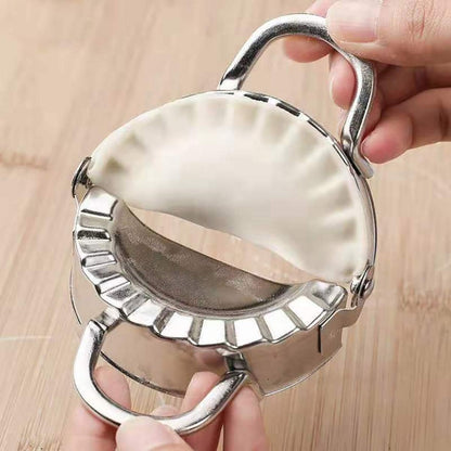 304 Stainless Steel Dumpling Maker, Dough Cutter | Empanada Press with Templates, For Pot Stickers, Ravioli, and More, Includes Dumpling Skin Cutter, Includes Press Pattern