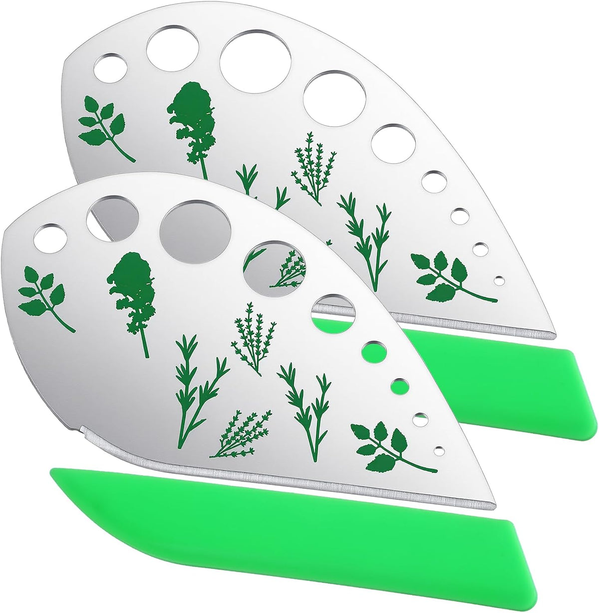 Xindojuz HerbStripper Tool, 9-Hole Stainless Steel HerbCutter Peeler Kitchen HerbsLeaf Stripping Tool, Multi-Purpose Kitchen Gadget for Kale, Collard Greens, Thyme, Rosemary and Basil Stripper