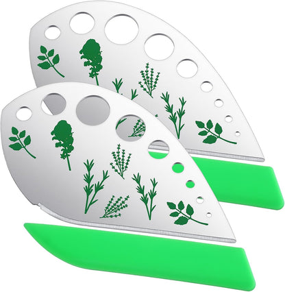 Xindojuz HerbStripper Tool, 9-Hole Stainless Steel HerbCutter Peeler Kitchen HerbsLeaf Stripping Tool, Multi-Purpose Kitchen Gadget for Kale, Collard Greens, Thyme, Rosemary and Basil Stripper