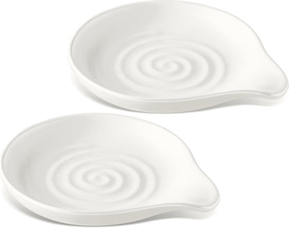 Spoon Rest for Stove Top, 5.1" Ceramic Coffee Spoon Holder, Ink Blue