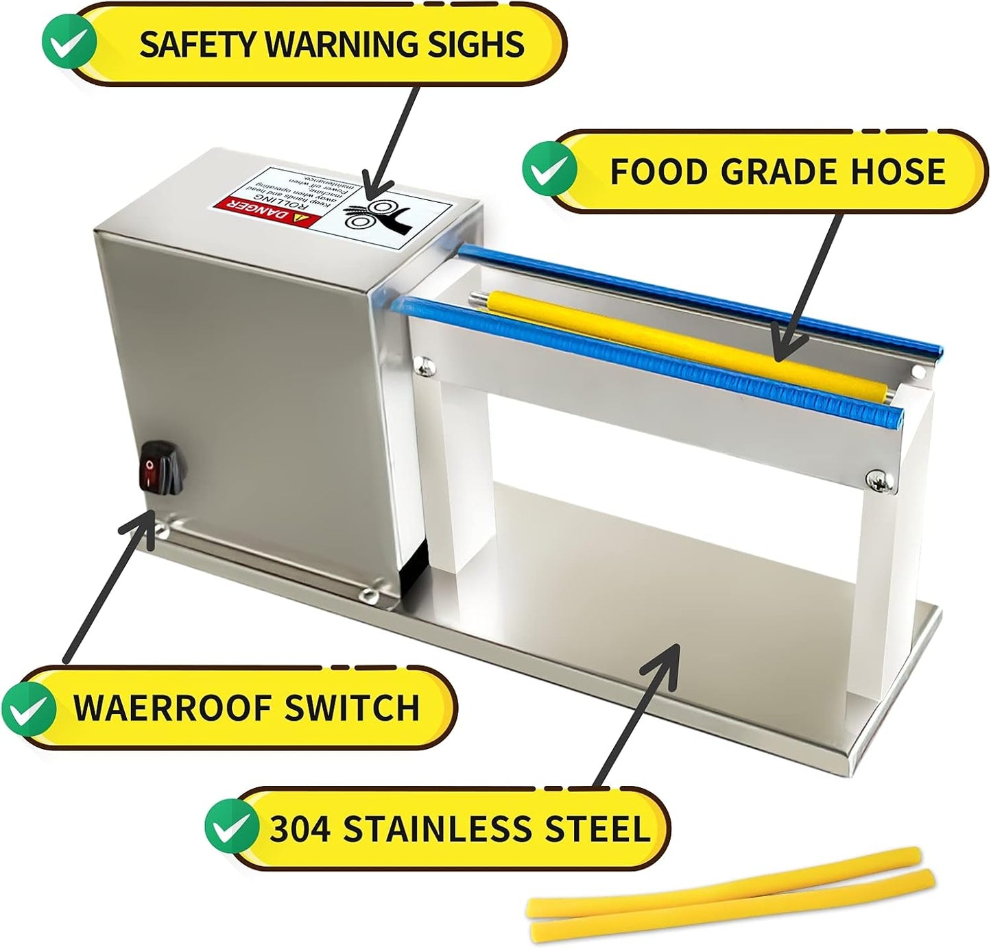 Electric Quail Egg Peeler Machine, 18W, Stainless Steel, 110V | Hard boiled quail eggs, 304 steel body, food grade hose, time saving shelling, restaurant farm use, 40 kg per hour output