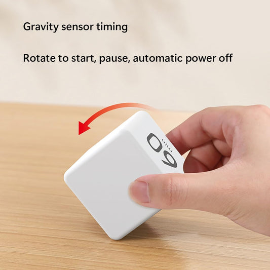 Cube Timer, Gravity Sensor Flip Timer for Study, Work, Game, Task, Kitchen, Kids, ADHD, Productivity, Workout (White 15-20-30-60)