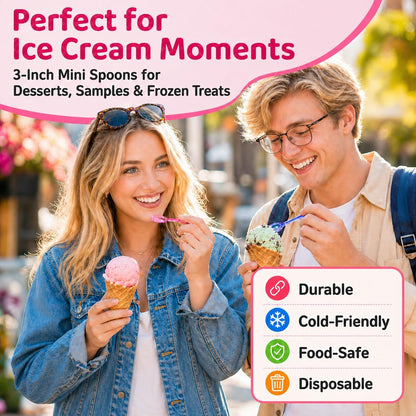 MAQIHAN Mini Spoons - 100PCS Disposable Plastic Tasting Spoons