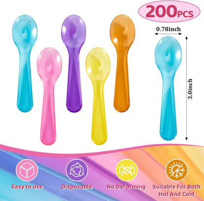 MAQIHAN Mini Spoons - 100PCS Disposable Plastic Tasting Spoons