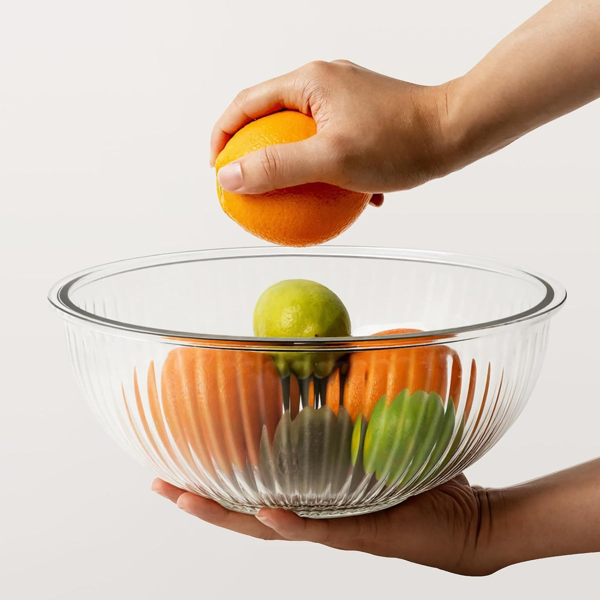 Glass Mixing Bowls with Lids Sets, 5 PCS Serving Bowls for Party or Kitchen