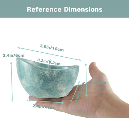 Pottery Herb Stripper Bowl,Handmade Imitation Ceramic Kitchen Tool with Tweezers Handmade Herbs Stripper Tool for Dishwasher and Microwave